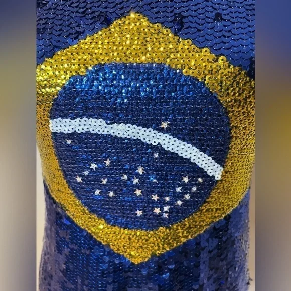 Holin z stone Brazilian flag sequined tank top - Picture 5 of 9